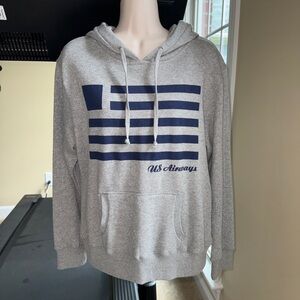 *Rare* NWT Vintage US Airways US Airlines Women Sparkle Hoodie Sz Med. Gray/Navy